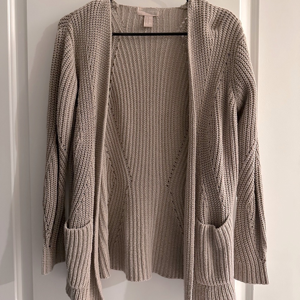 Forever 21 Beige Knit Cardigan (XS)